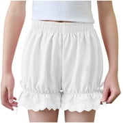 fatyb Girls Cute Bloomers Casual Elastic Waist Shorts Summer Kids Girls Bottoms for Dance 4-17 Years